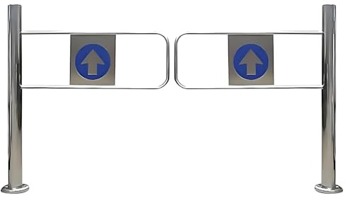 Supermarket Entrance Safety Gate,Spring-Loaded Safety Swing Gate, 90° Opening Metal Barricade,Automatic Closing Gate, One-Way Door for Industrial Factory Supermarket Aisle,200x100m