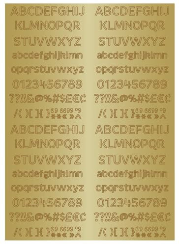 Self Adhesive Vinyl Letters Numbers Kit – Waterproof & Weatherproof Alphabet Decals, Indoor & Outdoor, Easy Peel & Stick, Mailbox, Door, Window, Car, Home Decor (Brushed Gold, 1/2 Inch)