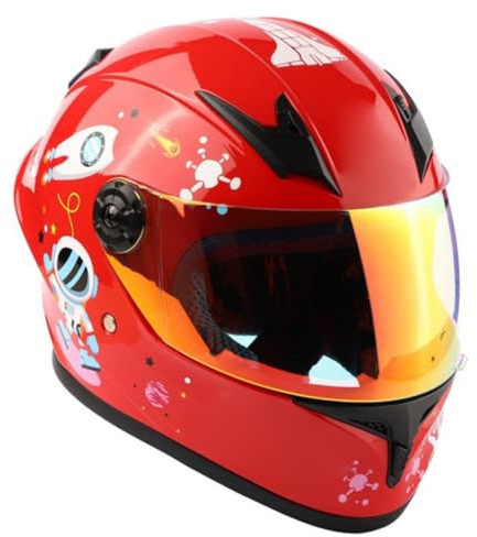 Casco De Motocross Homologado ECE 22.06 para Niños, Casco Integral De Motocicleta con Visera Solar para Niños Y Niñas De 3 A 10 Años, Casco Integral De Motocicleta para Niños G,XL/(53~54cm)