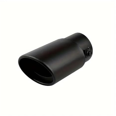 Terminale Scarico Terminale Scarico Universale Auto In Lega Alluminio Rotondo Nero Posteriore Ugello Ingresso Silenziatore Da 63 Mm(Black Straight)