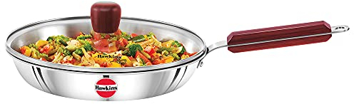 HAWKINS Triply 3 mm Stainless Steel Frying Pan Glass with Lid (26 cm)