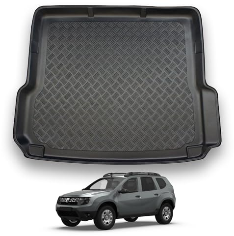 NOMAD Dacia Duster (2010-2018) Boot Liner [4-Wheel Drive Models] Tailored Fit Car Floor Mat Protector Non Slip Waterproof Raised Edges Compatible Custom Fit Accessory Black Dog & Pet Friendly