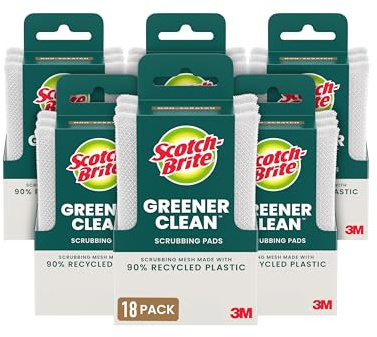 Scotch-Brite Greener Clean - Estropajos antiarañazos Multicolor, 18 Almohadillas