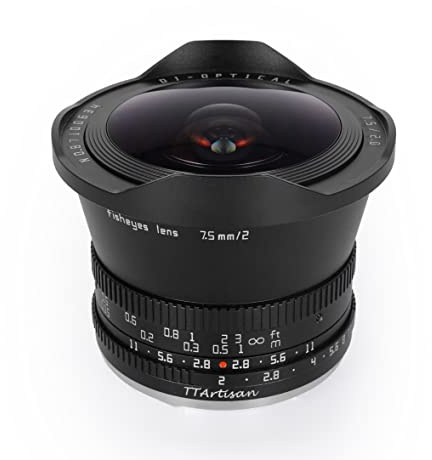 TTArtisan Obiettivo Fisheye da 7,5 mm F2.0 APS-C ad ampia apertura, compatibile con fotocamere Sony E Mount A5000, A5100, A6000, A6100, A6300, A6400, A6500, A6600, NEX-3, NEX-3N, NEX-3R