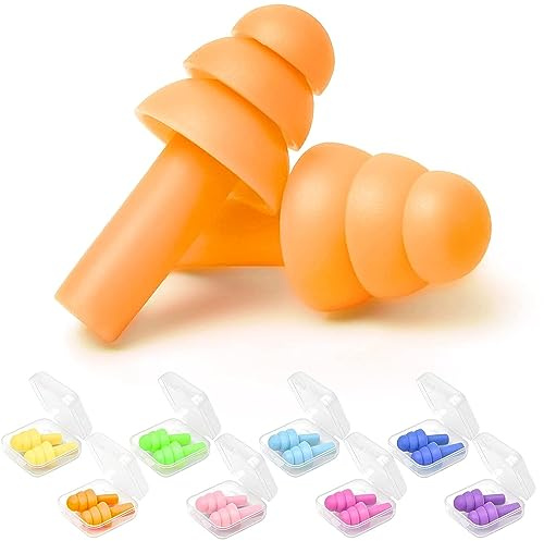 YUNHAN HN Earplugs for Sleeping Noise Cancelling, 8Pairs Reusable Ear Plugs