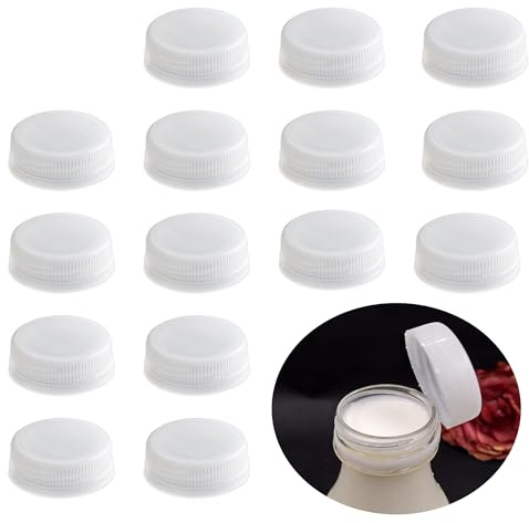 Pack of 15 Clear Bottle Caps 38mm 1.5” Tamper Evident Screw-On Bottle Caps Plastic Replacement Lids for Juice Water and Milk Bottles