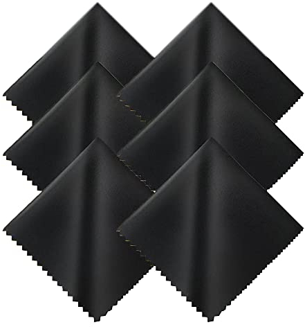 laeeyin Brillenputztuch Microfaser Brillenputztücher Bildschirmreiniger Tücher Für Brillen, Bildschirme, Tabletten, GläSer, 6er Pack (15 X 18 cm), (Schwarz)