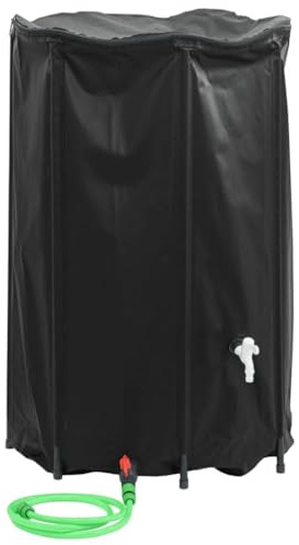 vidaXL Vattentank med kran vikbar 1000 L PVC, vattenbehållare, vatten tank, portabel vattentank, vatten behållare, vikbar vattentank