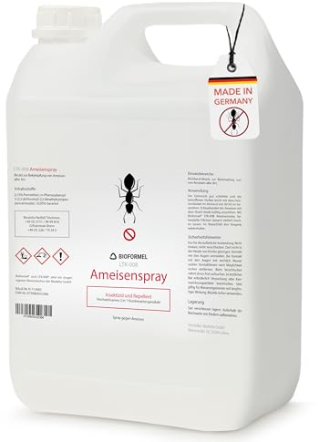 BIODELTA Ameisen-Spray - Anti Ameisenmittel zum Ameisen bekämpfen im Haus & Garten - Ameisengift innen - gegen alle Arten von Ameisen - Langzeitwirkung & fleckenfrei (5 L)
