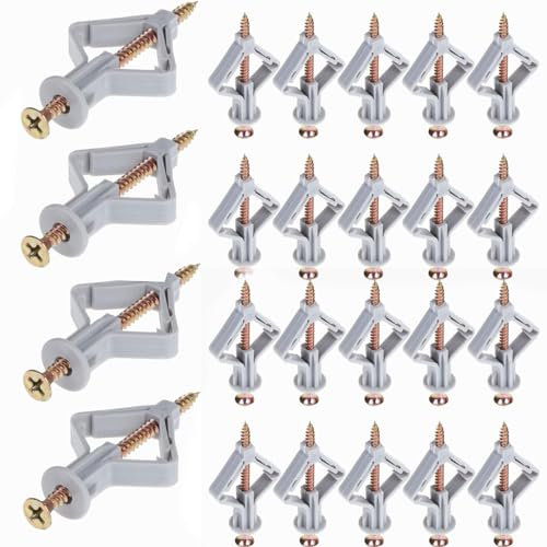 Tacos para Cartón Yeso,50 PCS Tacos de Yeso Autoperforante Anclaje de Columna de Tubo de Expansión de Plástico Pasadores para Placas de Yeso con Tornillos Fijaciones Universales para Placas de Yeso