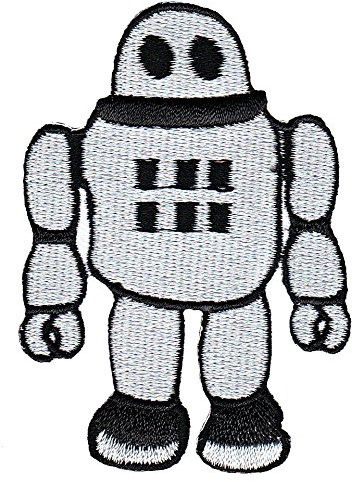 Robot Figure Embroidered Patch for Iron-On or Sew On Iron-On Clothes Iron-On Patch Applique Patch Size 5.5 x 7.8 cm