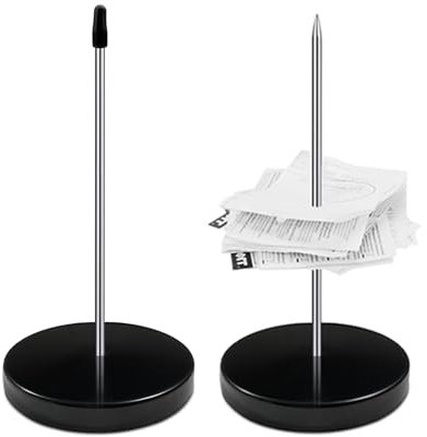 Zettelspießer,2 Stück Quittungshalter Zettelspießer,Note Spike Holder,Bonspießer Zettelhalter,Zettelspießer Memo Halter,Edelstahl Kassenbon Halter,Rechnungen Spike für Rechnung Notenpapier