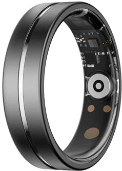 R11 Smart Ring, World's First Smart Ring with Sleep Apnea Monitoring, No App Prenumeration, 3-5-dagars batteritid, stress/hjärtfrekvens/kvinnors hälsovårdare, Android & iOS-kompatibel,11,Black