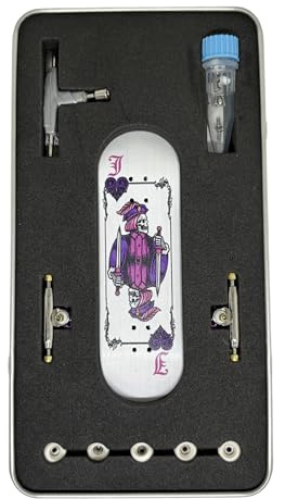 LEEFAI Pro Fingerboard Complete Skateboard Set, 29X96mm with Maples Wood Deck, 4.0 pro Trucks Regular kingpins,Urethane Bearing wheels-op3ra v3 Hearts of Jack