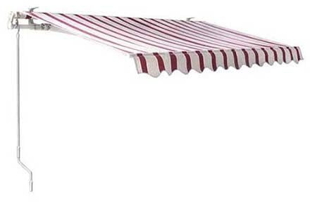 Tenda da sole a barra quadra 250x200 cm avvolgibile rigato bordeaux