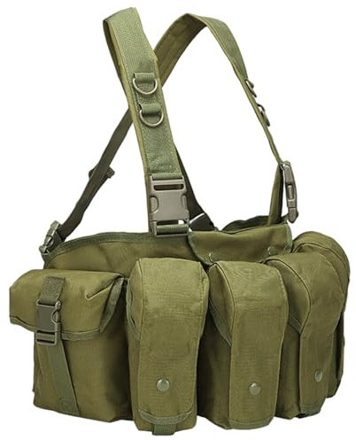 DAGLLGEW Gilet de Poitrine réglable en Nylon imperméable avec Plusieurs Poches, Gilet résistant à l'usure et à la saleté pour la Chasse, l'entraînement et Les entraînements. de Poitrine Chasse, h