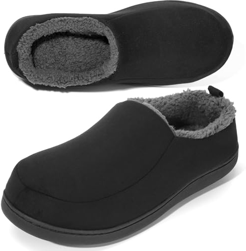 Anmerl Pantofole Uomo Donna con Memory Foam - Scarpe da Casa Invernali Calde con Soletta in Pile Morbido e Suola Antiscivolo, per Interno/Esterno