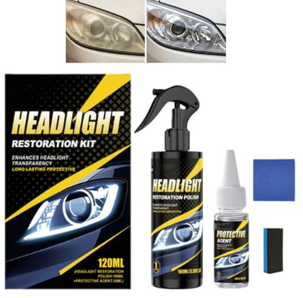Kit Profesional de Pulido y protección de Faros, Kit de restauración de Faros, Kit de Limpieza y restauración de Faros para automóviles, Camiones y Motocicletas (1PCS)