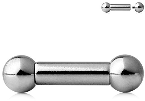 Ruifan 316L Surgical Steel Internally Threaded Straight Barbell 8G 1/2 Inch