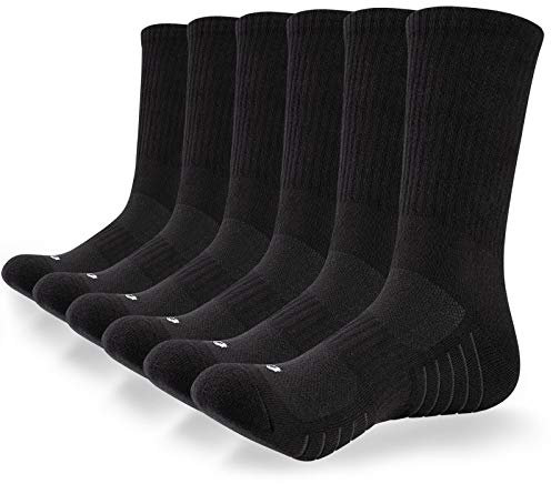 coskefy Sports Socks Thick Cushion Walking Thermal Crew Athletic Socks for Outdoor Work Hiking Trainer (6 Pairs)