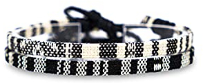 Made by Nami Boho Surfer-Armband 2-er Set Damen & Herren - Handmade Strand Festival Accessoires - Ethno Hippie Style - 100% Wasserfest & Verstellbar - Freundschaftsarmbänder Mädchen (Schwarz & Weiß)