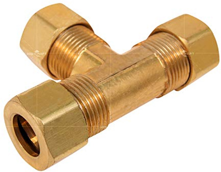 HIGHCRAFT D64-12-OM Compression Tee Pipe Fitting 1/2 OD. Connection Brass