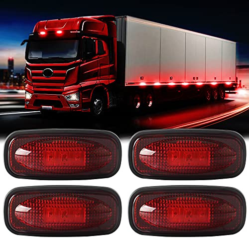 yifengshun 4pcs 3LED Red Side Marker Lights 12-24V Super Bright Waterproof Trailer Light Applicable For Truck Camper Truck RV Boat Front Rear Marker Lights For