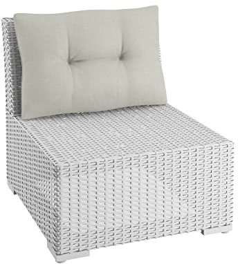 sunnypillow Polster für Gartenmöbel - Rückenkissen 50 x 40 cm für Rattanmöbel - Lounge Kissen Outdoor, wasserdicht, UV-lichtecht - Gartenpolster, Polsterauflagen auf Rattansessel, Stuhl - Ecru