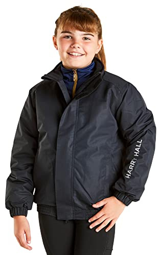 Harry Hall Horse Riding Jacket for Kids - Waterproof Equestrian Winter Rain Coat for Girls & Boys, Lightweight & Breathable Water Proof Jackets with Two Way Zipper - Size 9-10 Years