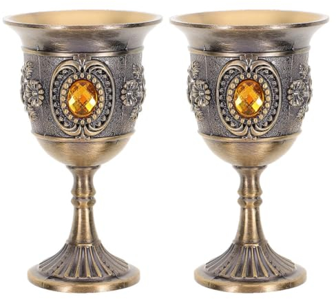 MAGICLULU 2st Metallkelch Schnapsbecher Bierbecher Teebecher Vintage Weinglas Weinkelch Eisgetränkebecher Wiederverwendbare Kaffeetasse Vintage Trinkglas Zinn-Legierung Muster Schnapsglas