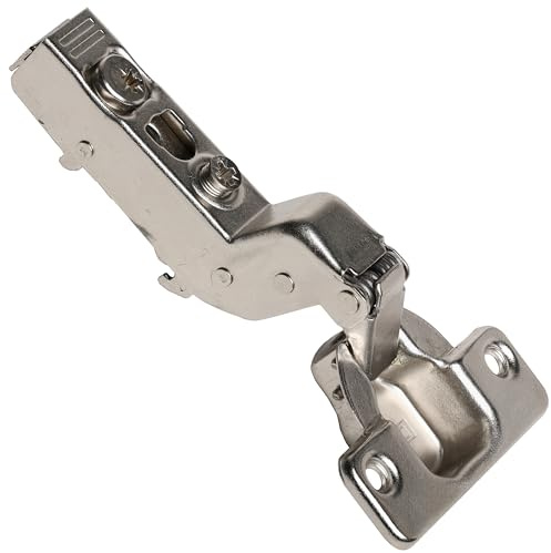 2 Pack Rok Hardware Clip-On 110 Degree Opening Angle, Screw-On Mounting, 35mm Cup Type, 48mm Screw Hole Distance, Soft Close, Inset Cabinet Hinges, Nickel Plated