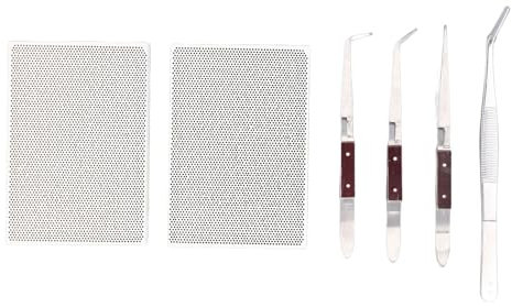 6-teiliges Schmucklöt-Set, Inklusive 2 Keramikplatten, 1 Zange, 3 Lötpinzetten, Schmelzgusswerkzeuge für die Herstellung von Schmuck für Anfänger