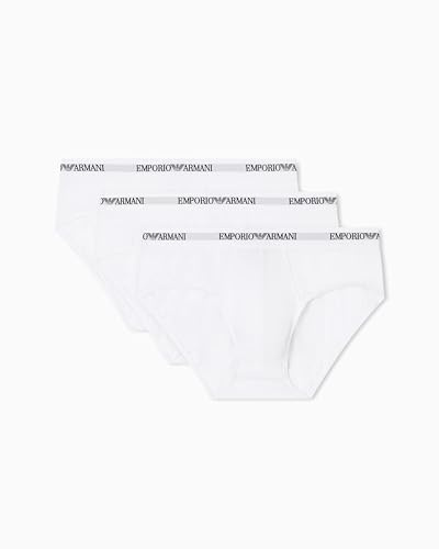 Emporio Armani Man's Core Logoband - Slip da Uomo, Confezione da 3, Colore Bianco, M