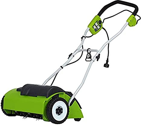 Heckenschere, 10 Ampere 14 Zoll kabelgebundener elektrischer Vertikutierer (Edelstahlzinken) für Hof, Garten, Rasenpflege