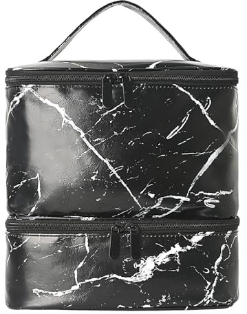 Borsa Per Smalto Per Unghie - Organizzatori Per Unghie Strumenti Per Manicure A Doppio Strato Borsa Di Conservazione | Organizzatore Di Smalti Per Unghie | Cosmetica Impermeabile | Diviso