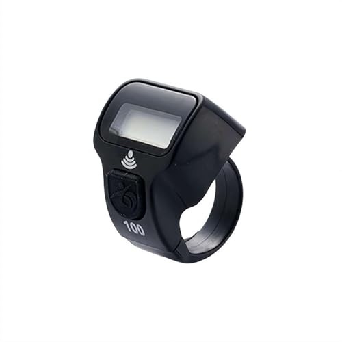 Electronic Finger Tally Counter, Mini LCD Digital Display Clicker with Number Count, Resettable Hand Counter for Knitting, Crochet, Lap Tracking, Golf, Fishing, and Rowing (Black)