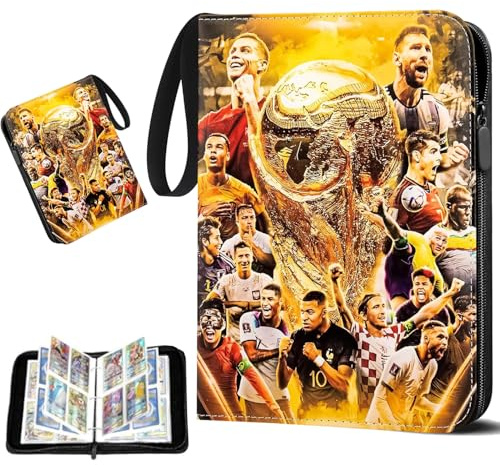 Classeur Carte Football,50 Pages Porte Carte pochette 400 Cartes,Pu Transparent et Etanche,Album Carte Pour Jouer Cartes,Jeu Carte,un Cadeau pour Enfants
