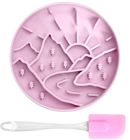 Ciotola Anti Ingozzamento Silicone Con Grande Ventosa Sul Fondo Ciotola Per Cani Con Raschietto Ciotole Per Cani Per Cibo Secco, Umido, In Scatola O Purea Congelata 20x20x4 Cm