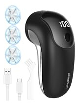 Homtronics 1200mAh Rechargeable Fabric Shaver with LED Display, Black