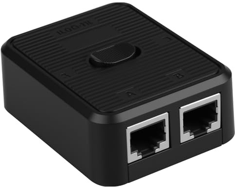 Netzwerkschalter Gigabit RJ45 Passiver Duplicator Switch Ethernet 2 Ports Splitter für 1000Mbps Netzwerk Ohne Stromversorgung Mini Switch für Modus A 1 Eingang 2 Ausgänge Und B 2 Eingänge 1 Ausgang