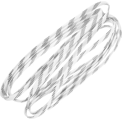 GOOHOCHY Lacets Plats de Remplacement pour Patins à Glace et Patins à roulettes Polyester Blanc 200 CM 1 Paire Résistants à L’Usure Adaptés Hockey sur Glace et Sports de Glisse