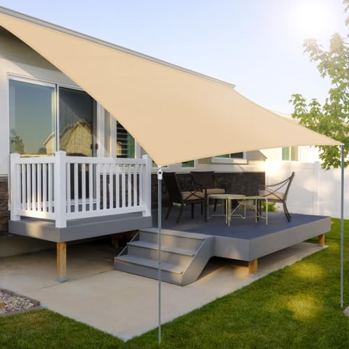 Vela Ombreggiante Rettangolare 4x5m Protezione UV al 99% Impermeabile Tenda a Vela Dissipazione Rapida del Calore Resiste a Forze di Trazione Elevate Tenda Ombreggiante per Patio Giardino Esterno