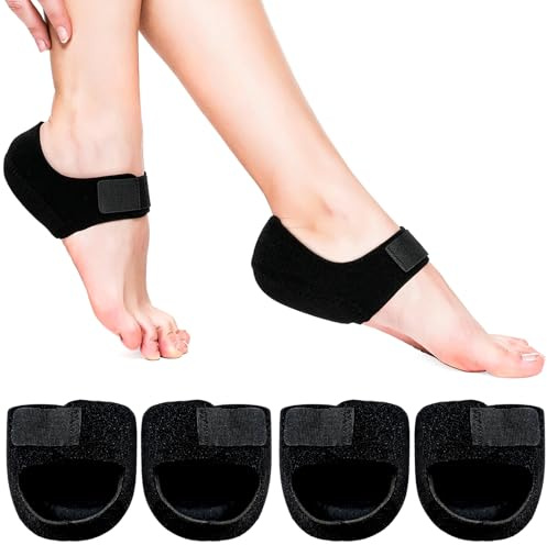 2 Pairs Plantar Fasciitis Heel Cups for Heel Pain, Gel Protector Sleeves Inserts Pads for Women Men Walking Sports Yoga, Shock Absorbing Cushion Supports for Bone Spurs Achilles Tendonitis Relief