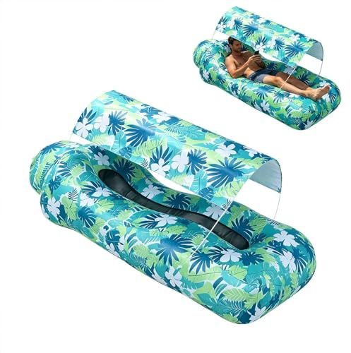 Generiskt uppblåsbar soffa – 190 cm vattentät soltak utomhussäng | amfibisk camping strandar luftstol | Vattenliggande trädgård pooltillbehör | vikbar matta i polyester