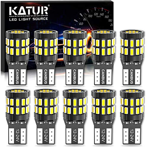 KATUR T10 W5W LED Bombilla 194 168 Superbrillante 6000K Xenón Blanco 30 * 3014 Chip 12-24V CANBUS Sin errores Luz de matrícula de cortesía de la puerta del mapa del domo del automóvil