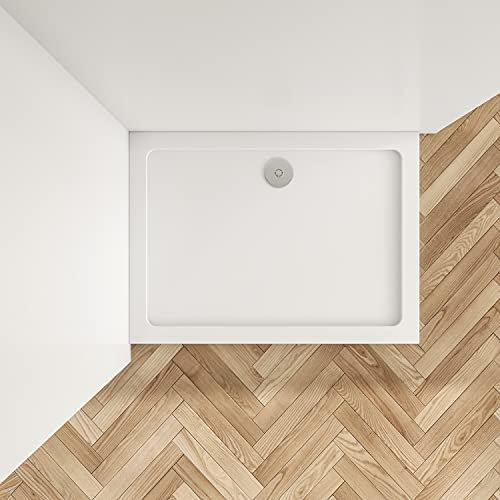 Biubiubath 1400 x 800mm New Stone Tray Shower Enclosure Walk in Bathroom Rectangle + Free Waste