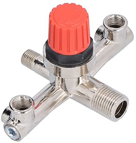 Tyenaza Tubo de Interruptor del Compresor de Aire, Tubo de Salida Doble Aleación Piezas, Accesorios de Válvula Reguladora de Presión del Interruptor del Compresor de Aire, para Interruptor de Presión