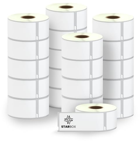 STAR BOX - LOT de 20 Etiquettes compatible avec Dymo 99012 Auto Adhésives 36mm x 89mm avec imprimantes Labelwriter & Seiko Grandes Étiquettes adresse LabelWriter 450 et 4XL (20)