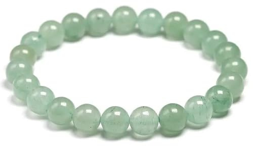 LKBEADS Natural Green Aventurine 12 mm rondell slät 7 tum semi-Precious ädelstenar strandarmband för män kvinnor helande kristall stretch strandarmband unisex, Free, Ädelsten, Naturlig grön aventurin