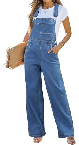Vetinee Jean Bib Overalls for Women - Denim Dungarees Jumpsuit Quiet Harbor Small Fits Size 4 / Size 6